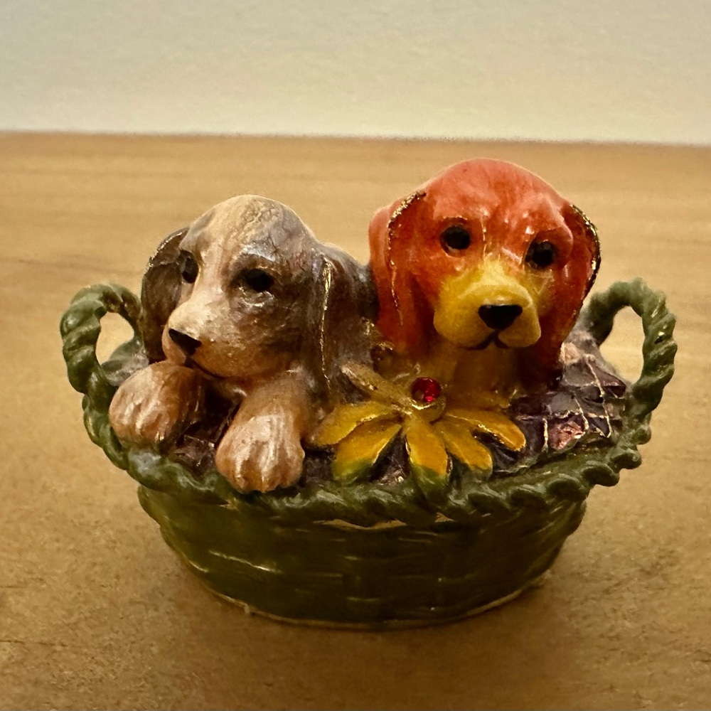 Puppies in a Basket Keepsake Box